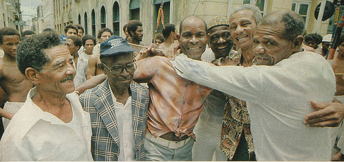 Foto dos Mestres Waldemar, Cobrinha Verde, João Grande, Gato, Canjiquinha e João Pequeno - 1967 