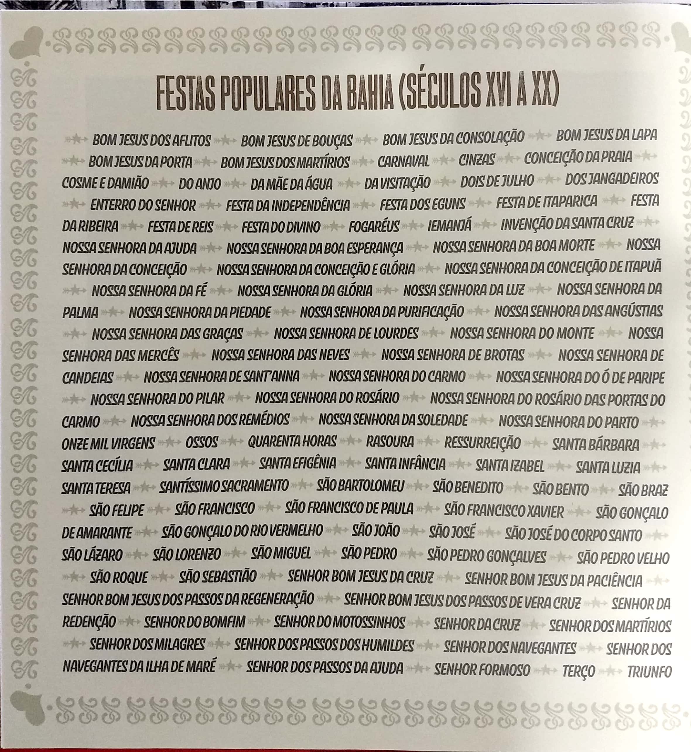 Lista de festas populares da Bahia - Livro Nelson Varón Cadena