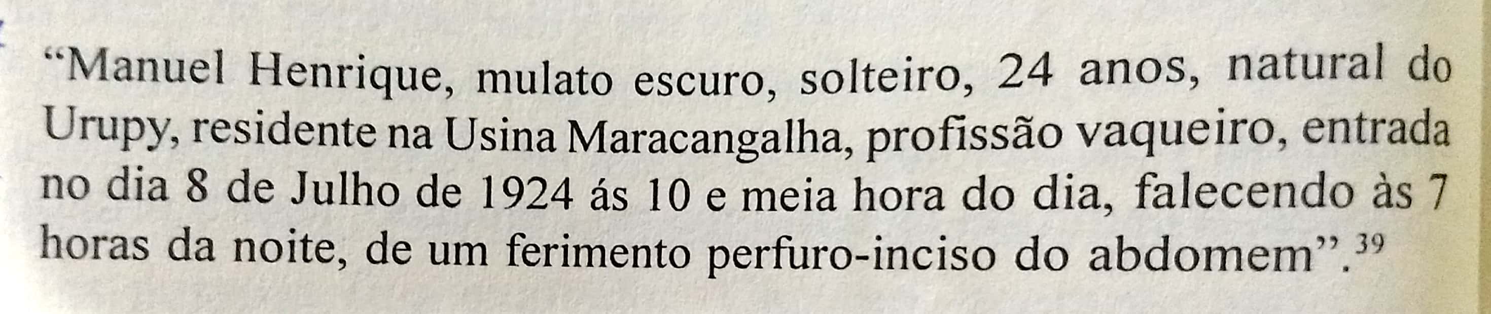 Relato sobre Besouro Preto  - Livro Antônio Liberac