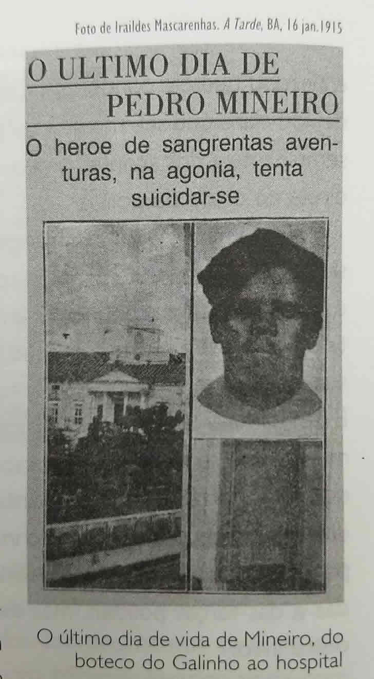 Matéria de jornal A Tarde sobre Pedro Mineiro